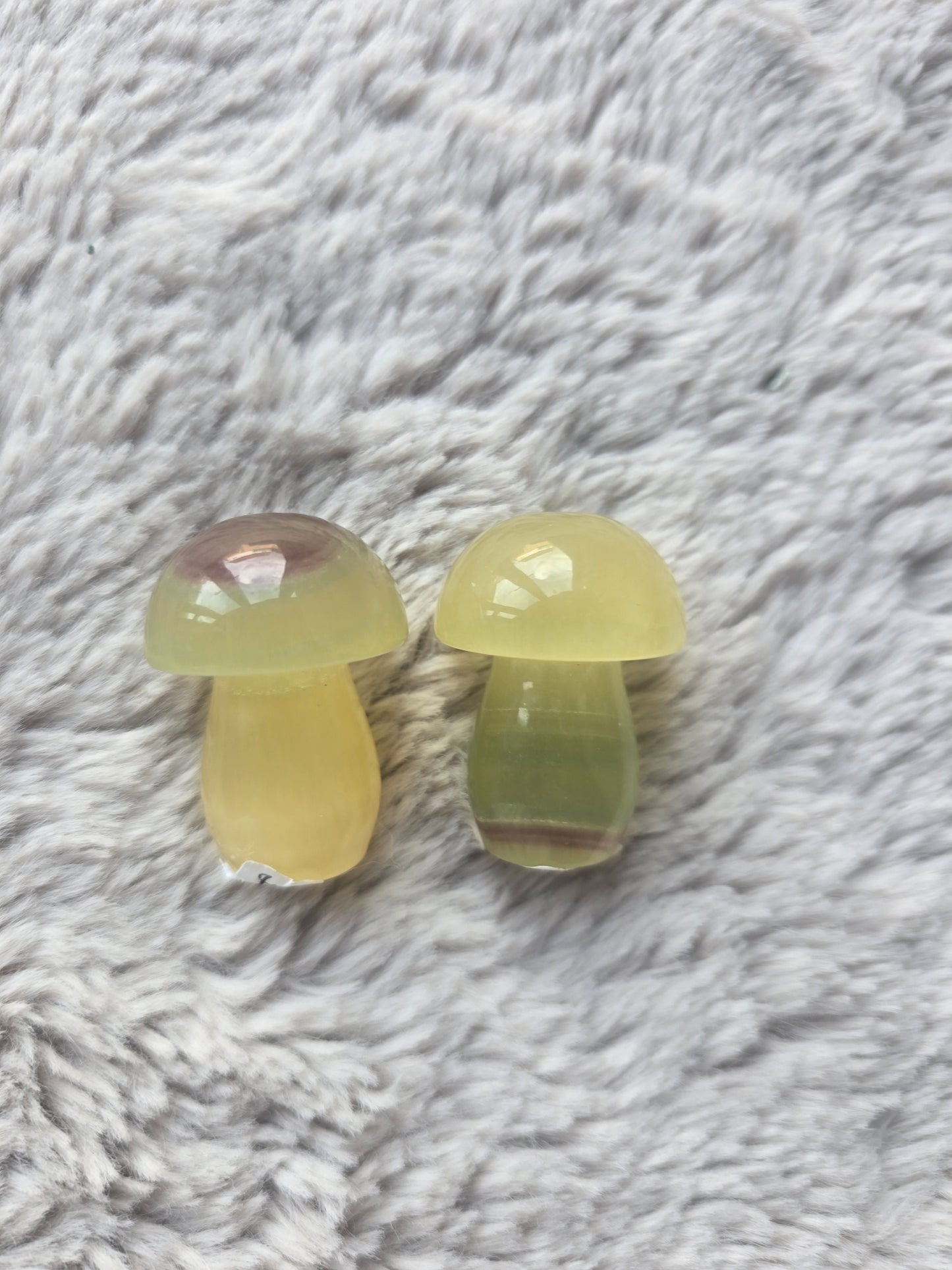 Yellow fluorite mushroom