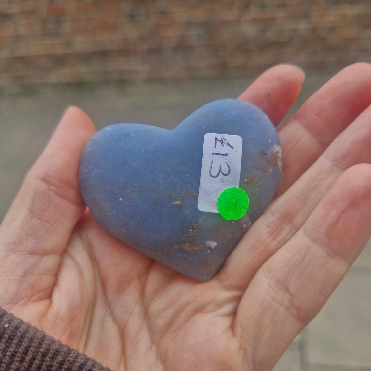 Angelite Heart Carving