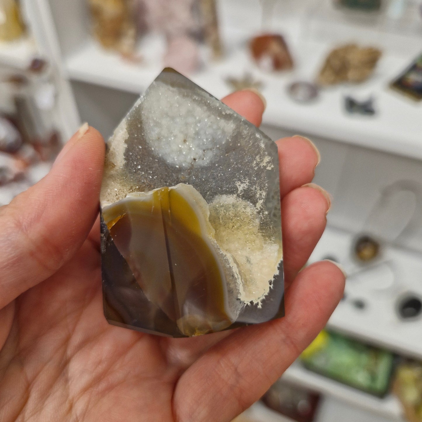 Agate druzy geode