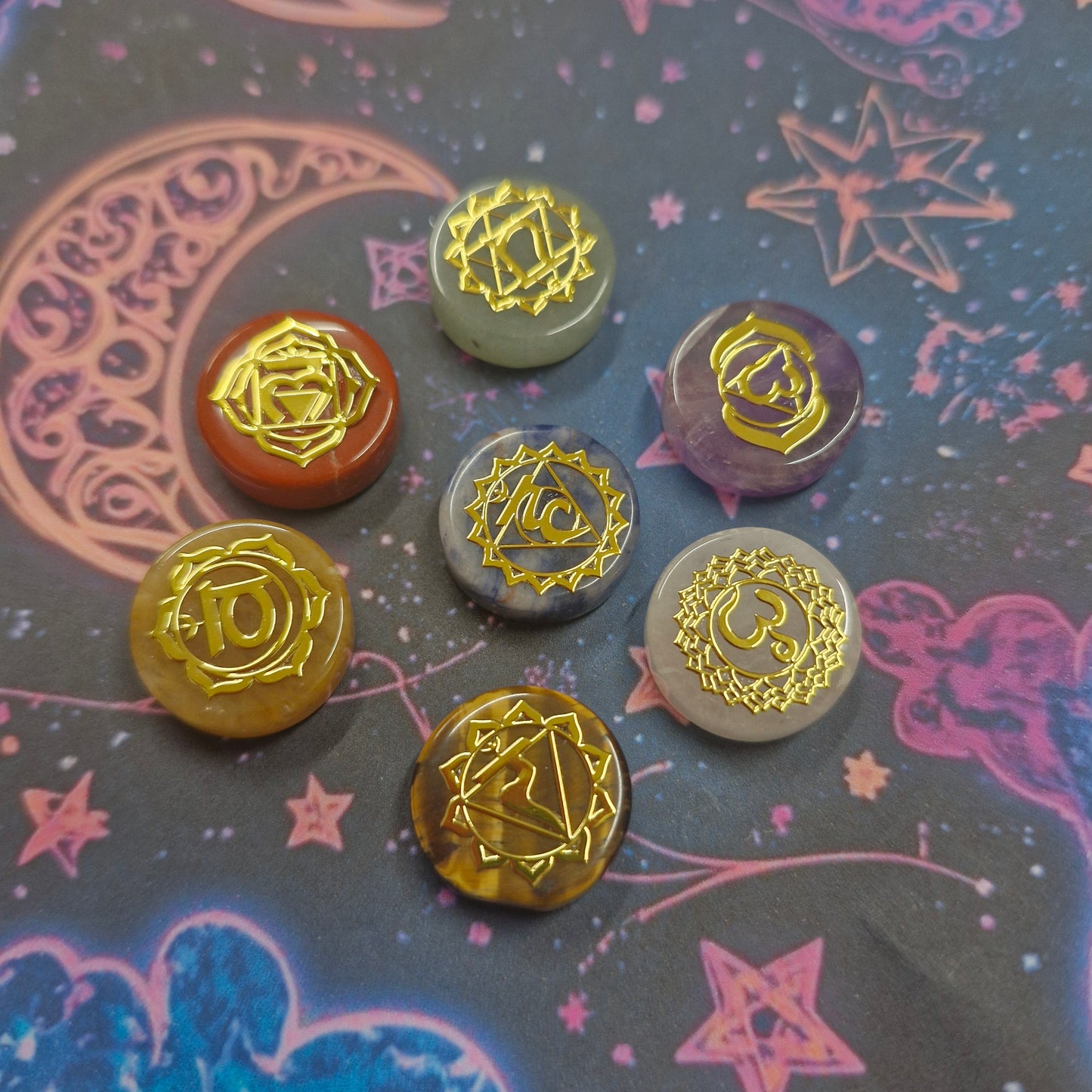 Chakra balancing crystal tokens