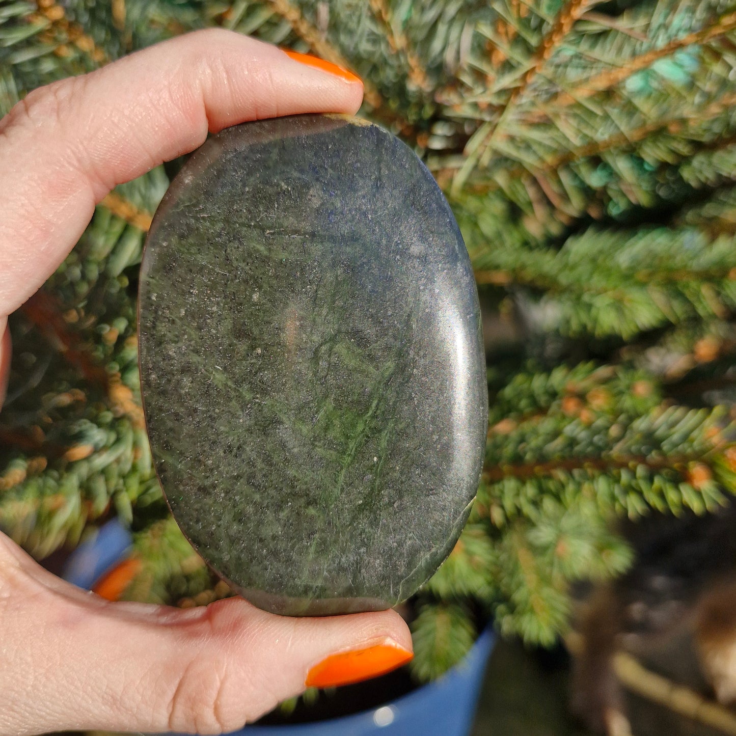 Serpentine flat palmstone