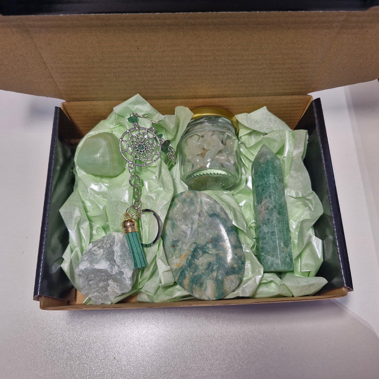 Crystal colour themed mystery boxes