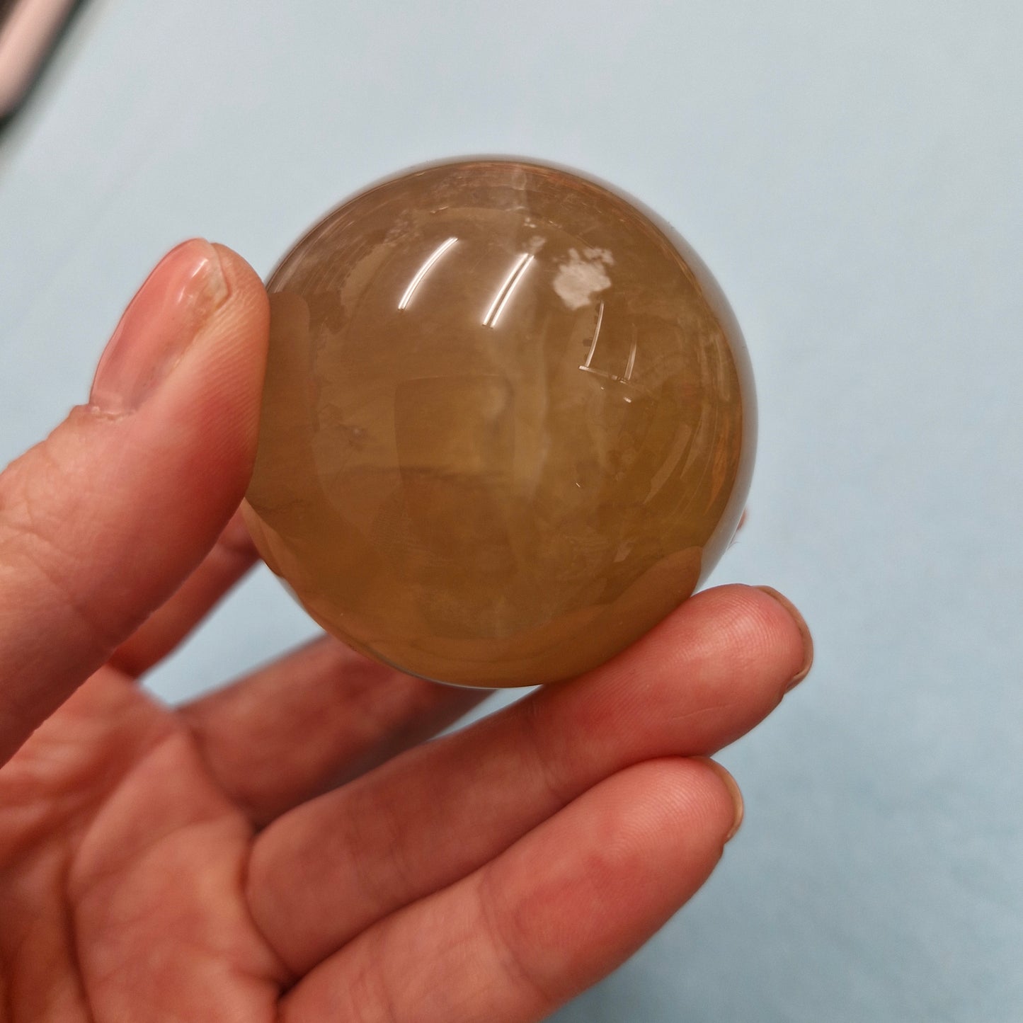 Yellow fluorite sphere
