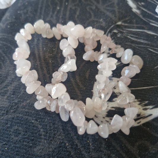 Rose Quartz Chip Bracelet
