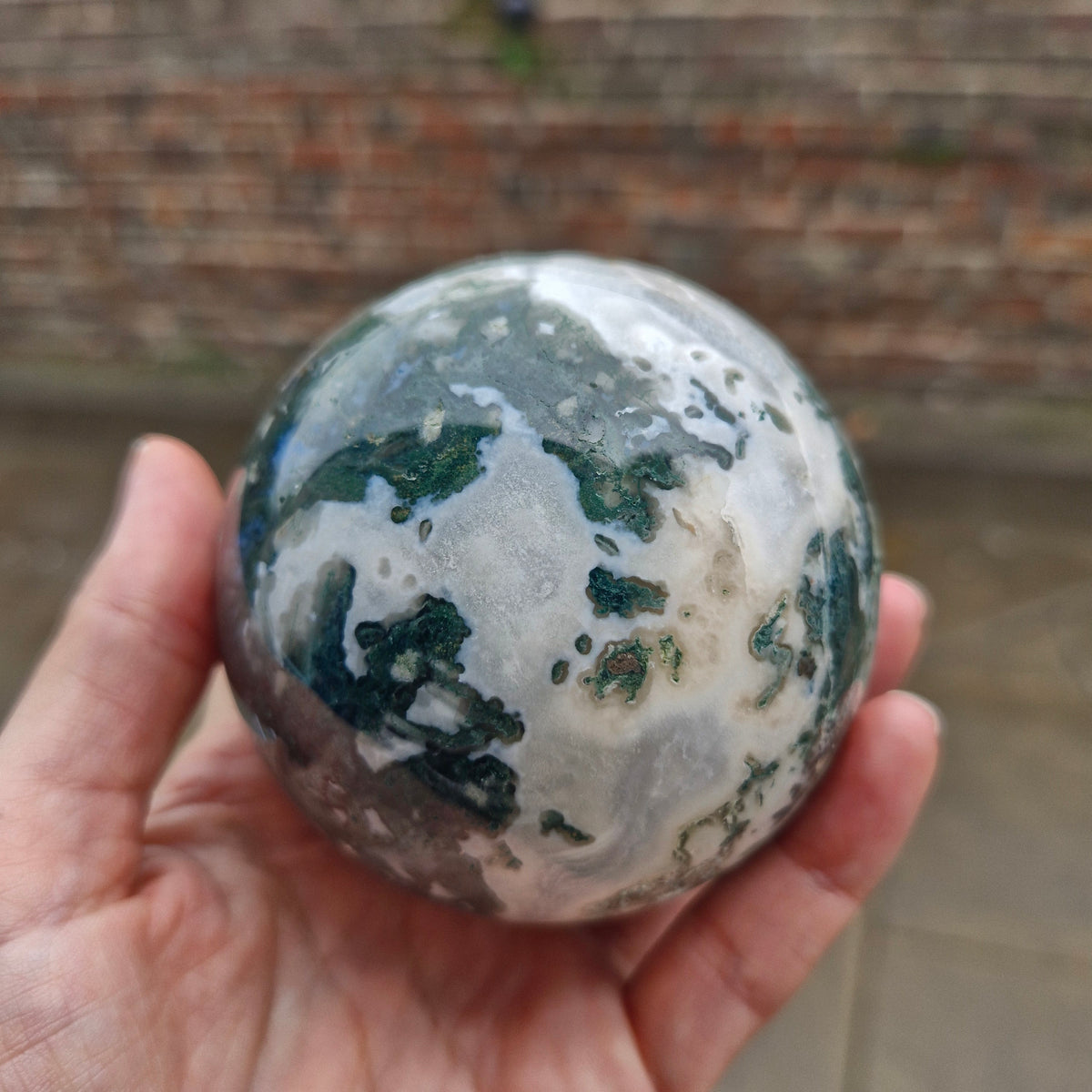 Moss Agate Sphere 595g