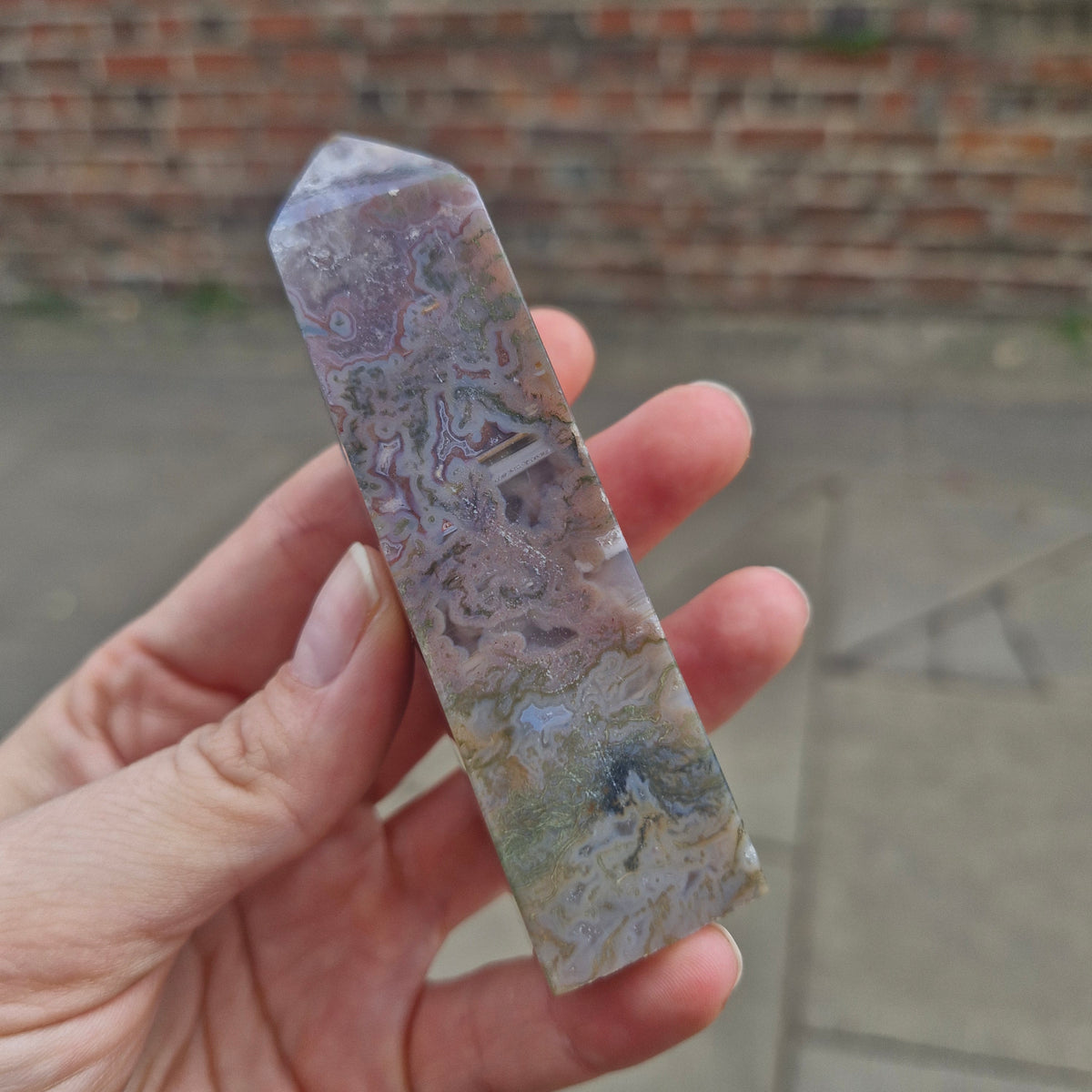 Purple Moss Agate Tower B