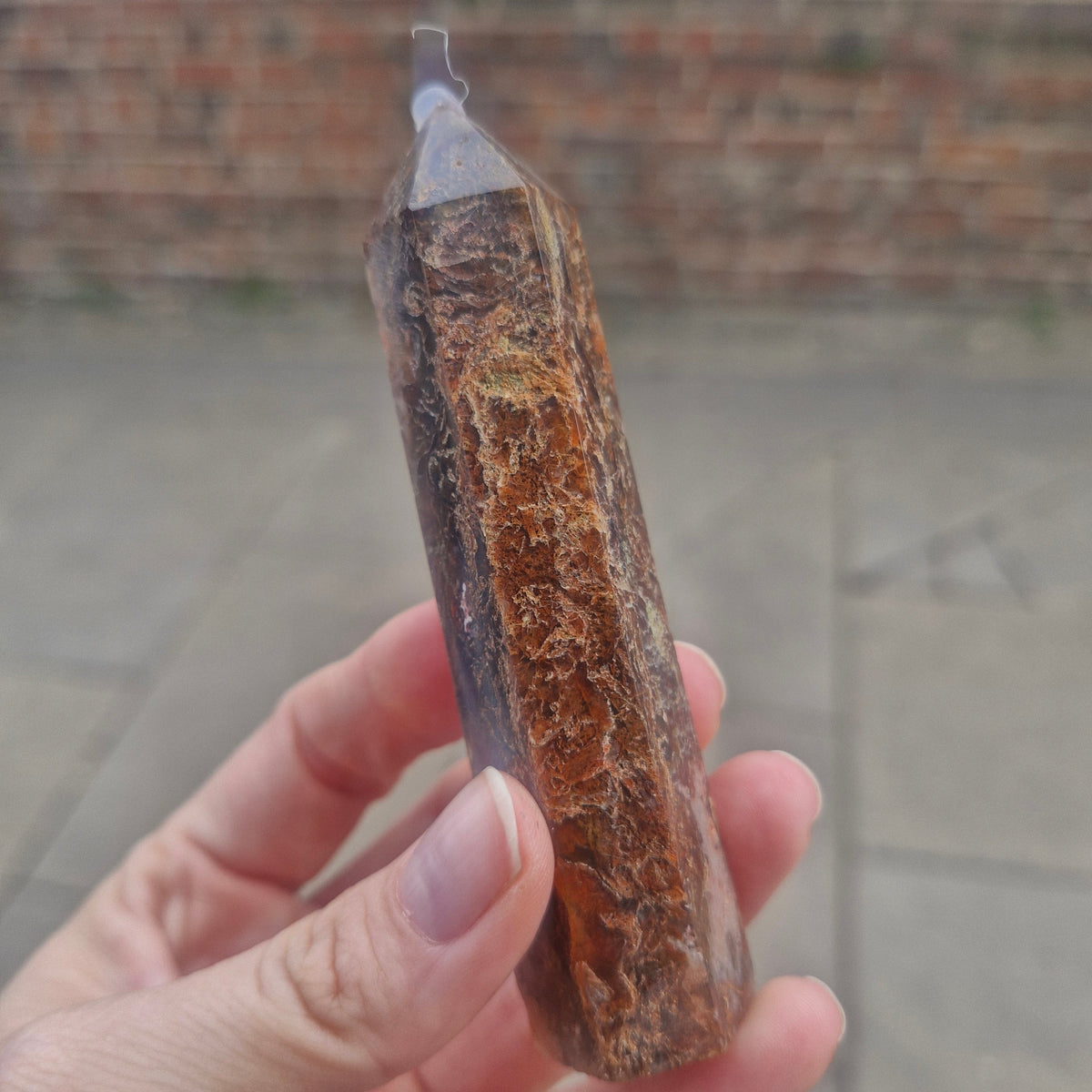 Red Moss Agate Tower