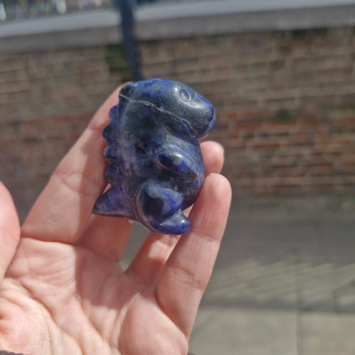 Sodalite Chubby Dinosaur Carving