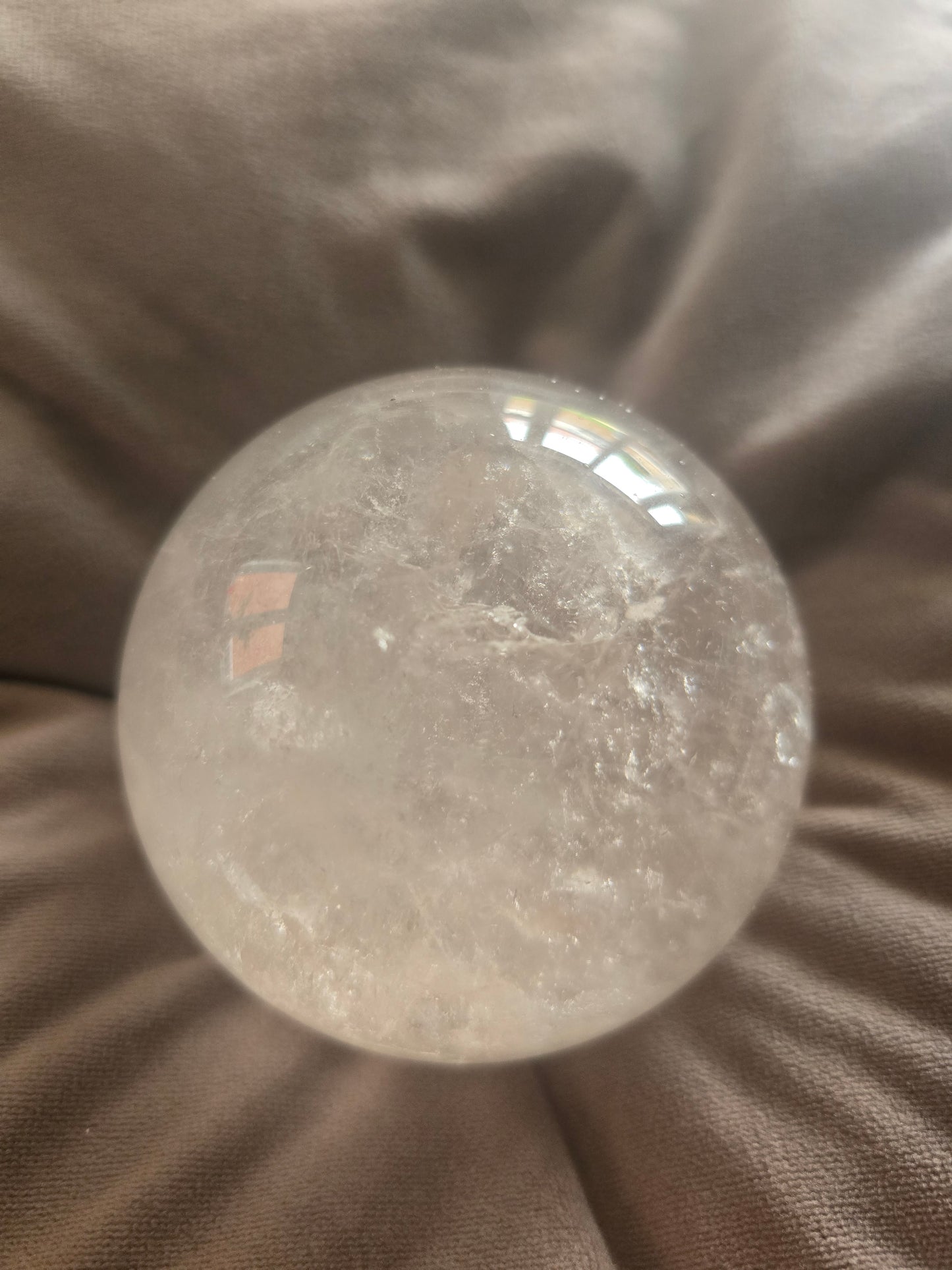 Large clear quartz sphere