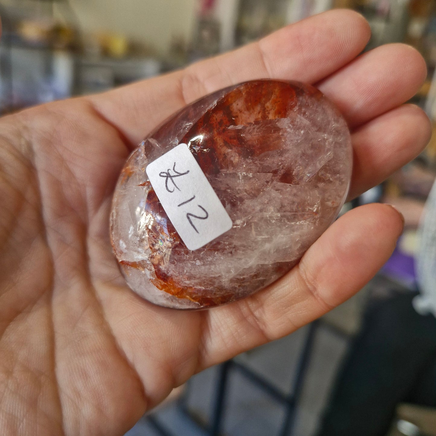 Fire Quartz Palm Stone