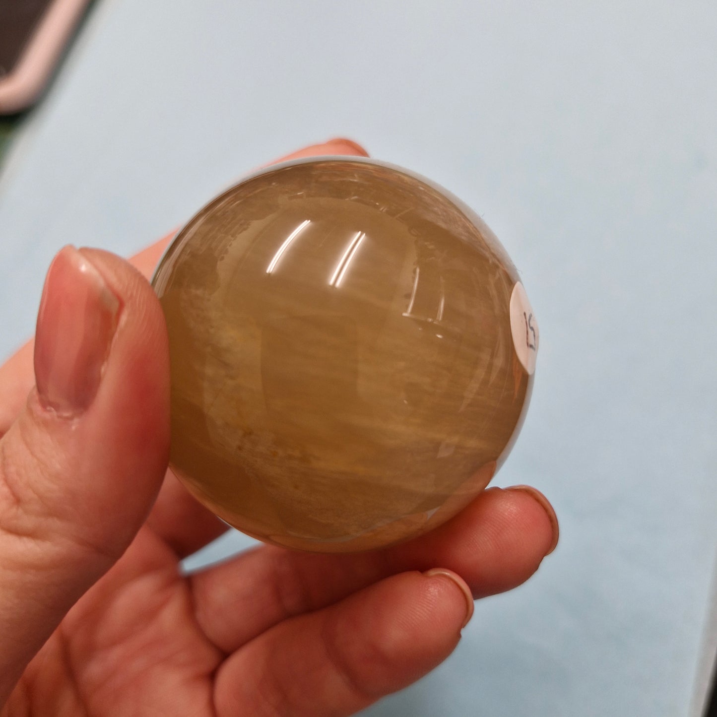 Yellow fluorite sphere