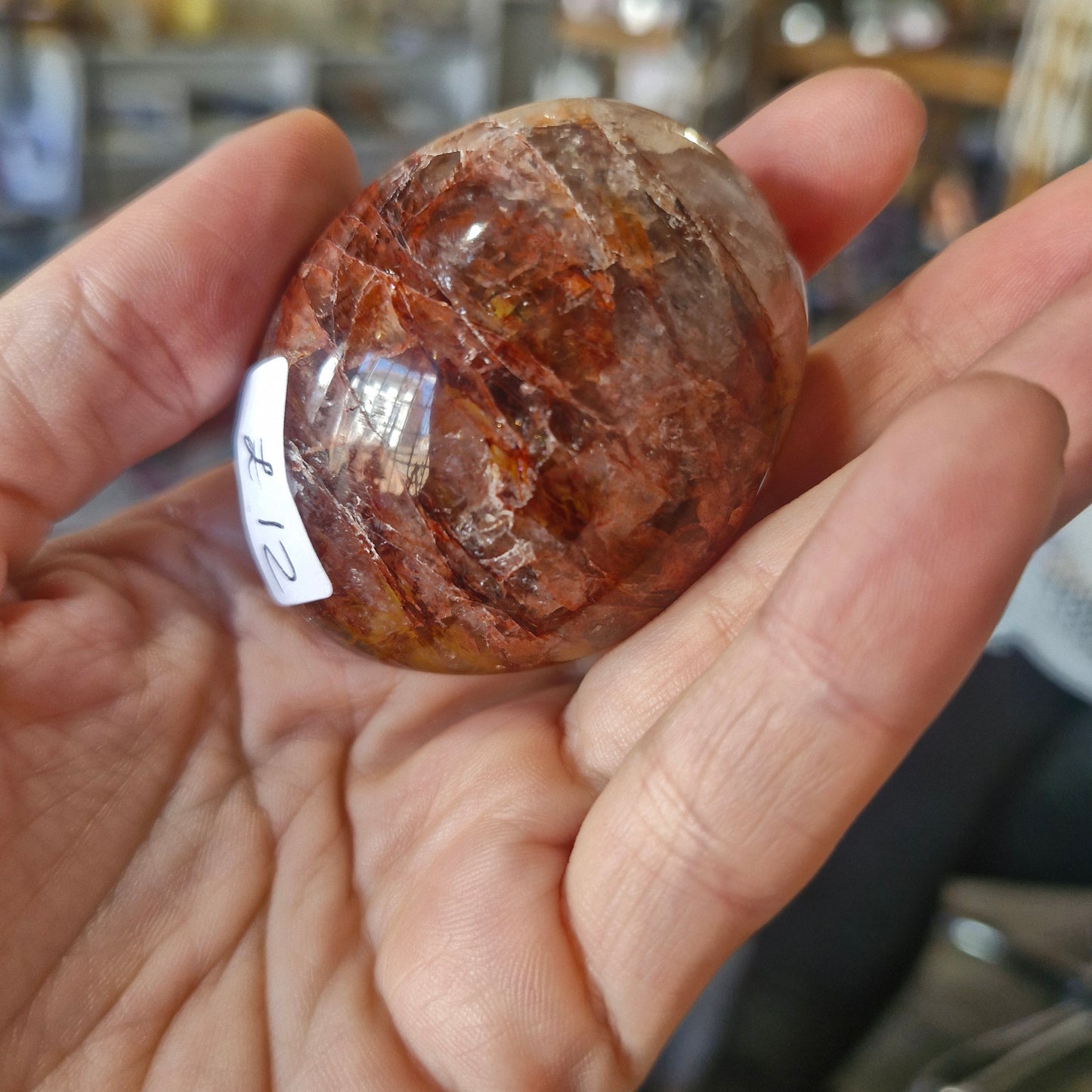 Fire Quartz Golden Healer Palm Stone
