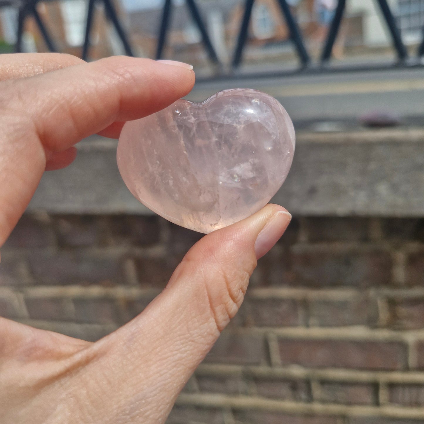 Rose Quartz Heart Carving