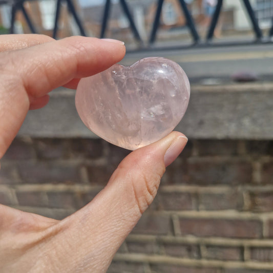 Rose Quartz Heart Carving