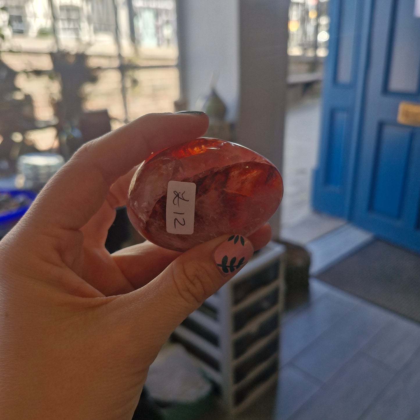 Fire Quartz Palm Stone