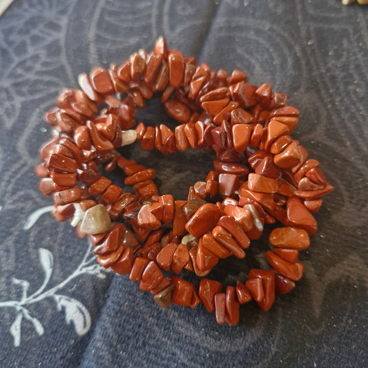 Red Jasper chip bracelet