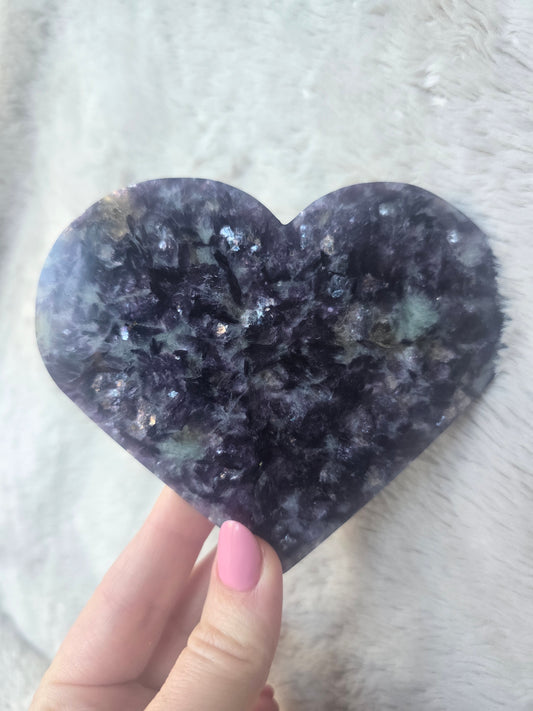 Lepidolite heart