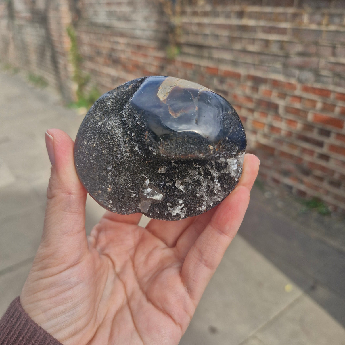 Septarian Geode with Calcite Inclusions 265g
