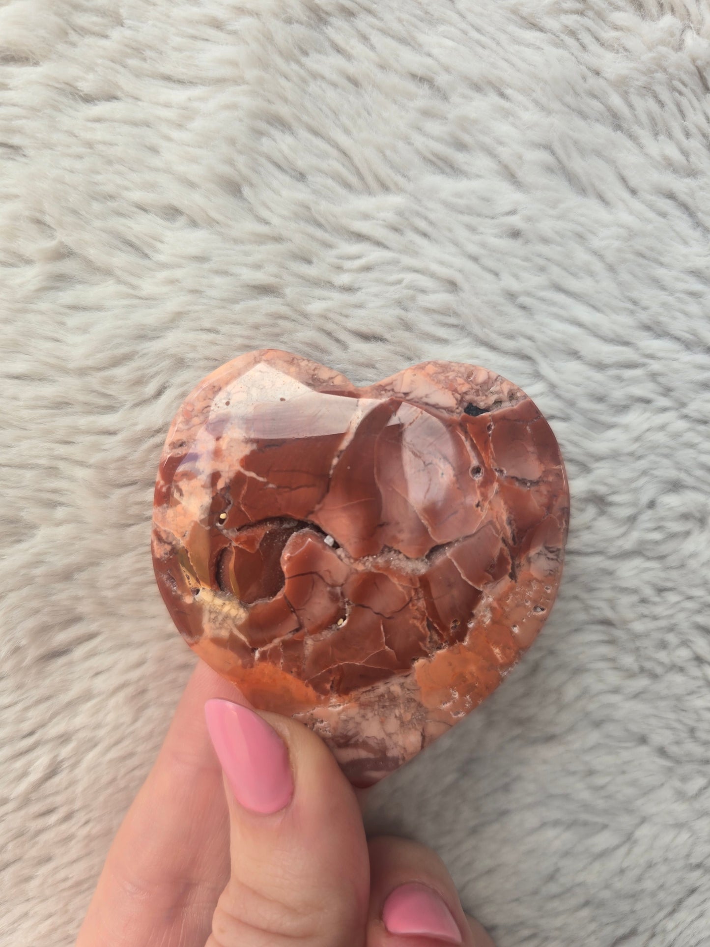 Cotton candy Agate Heart