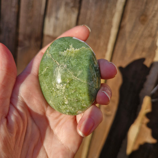 Tremolite palm stone