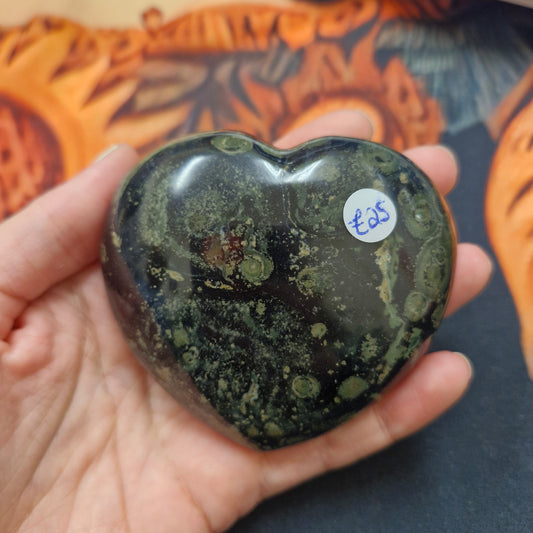 Kambaba Jasper Puffy Heart
