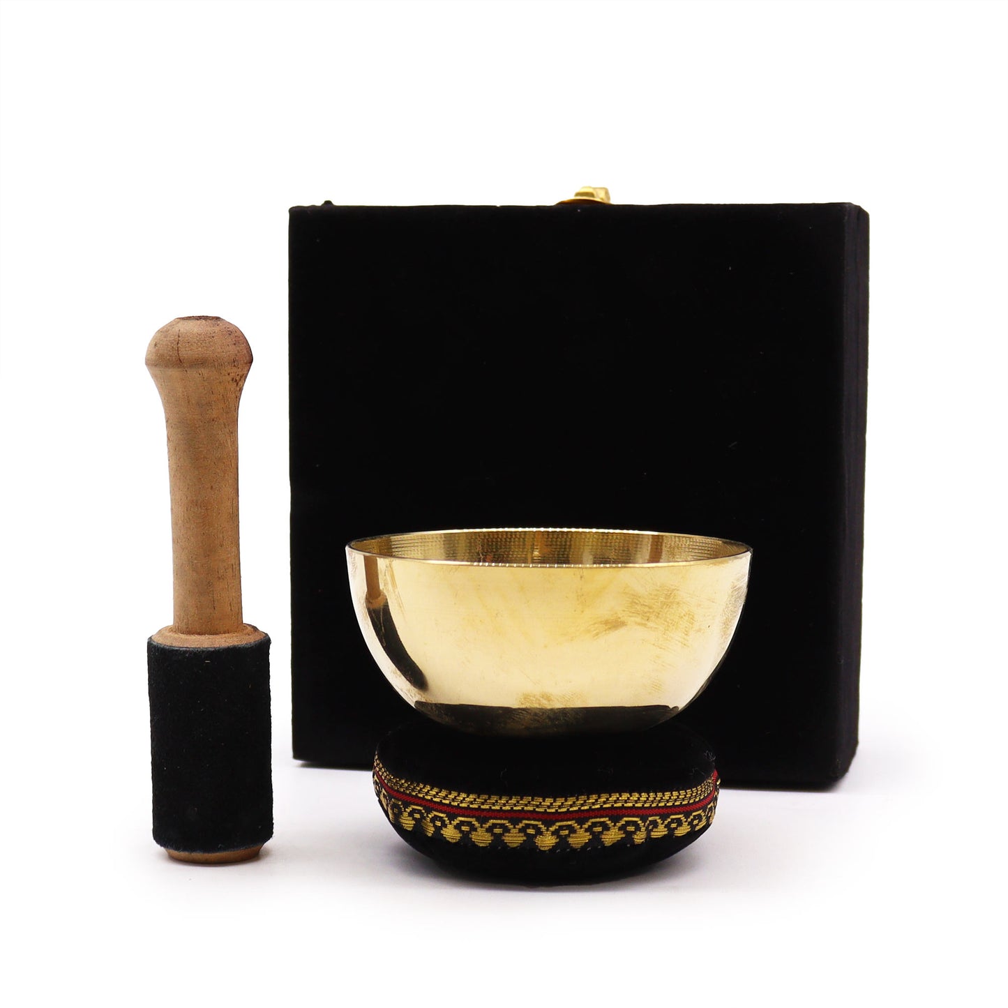 Tibetan Brass singing bowl 9cm gift set