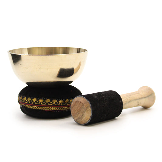 Tibetan Brass singing bowl 9cm gift set