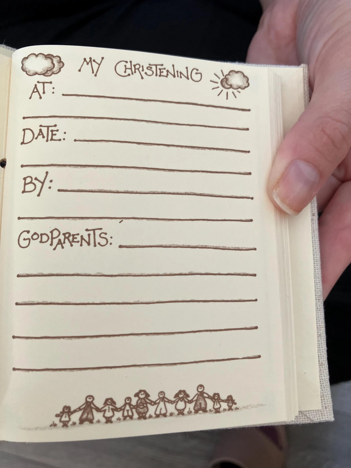 Babies little record book by the East of India company.